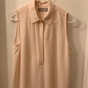 Everlane no sleeve button up pink dress shirt